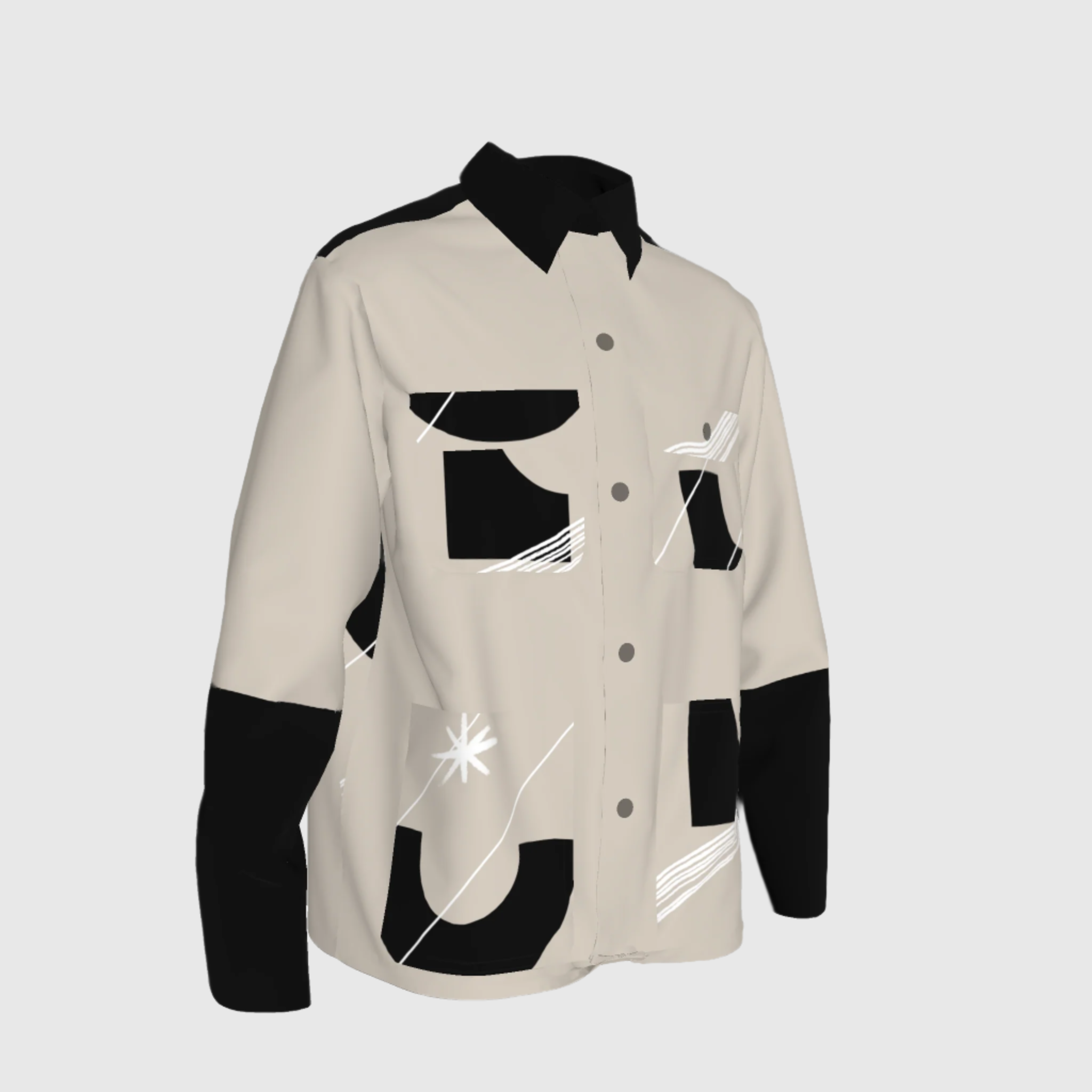 Duo Chore Coat in Abstract Motif