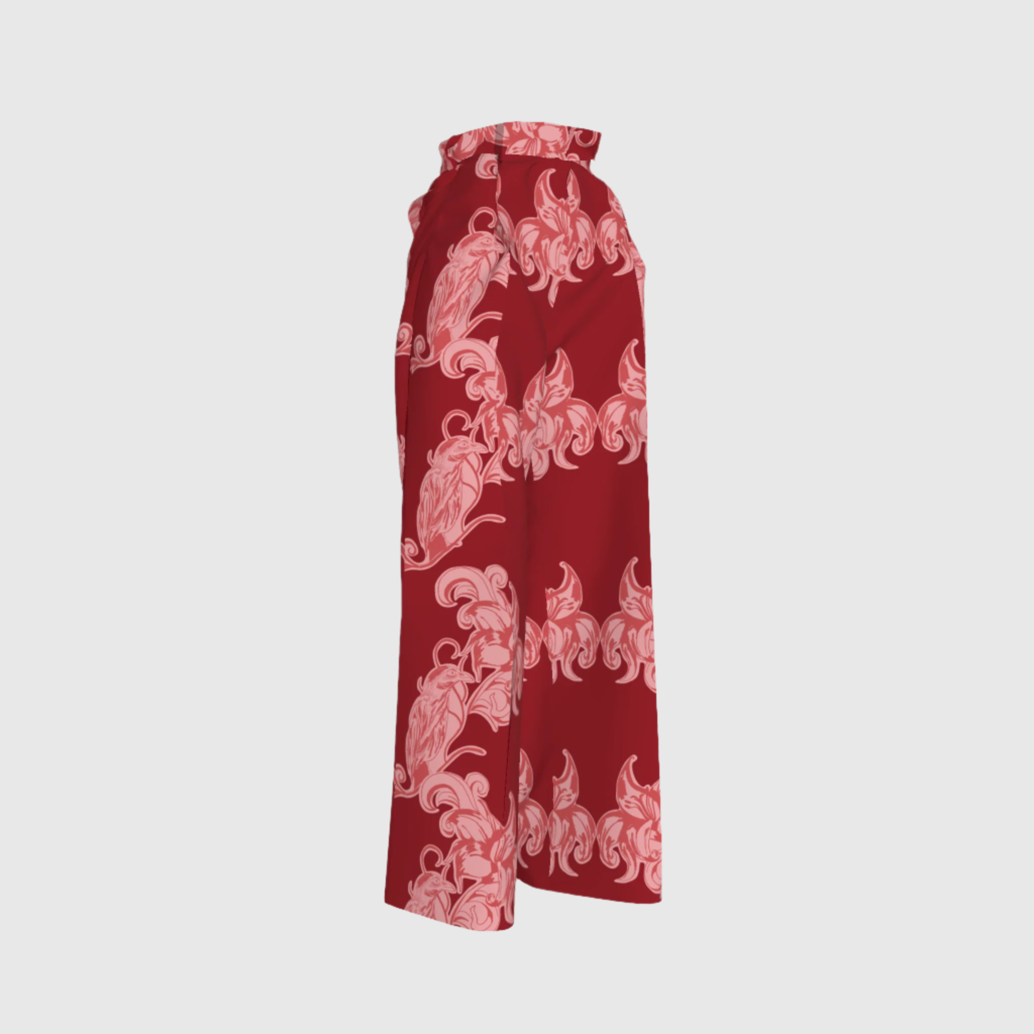 Red Nouveau Pleated Pants