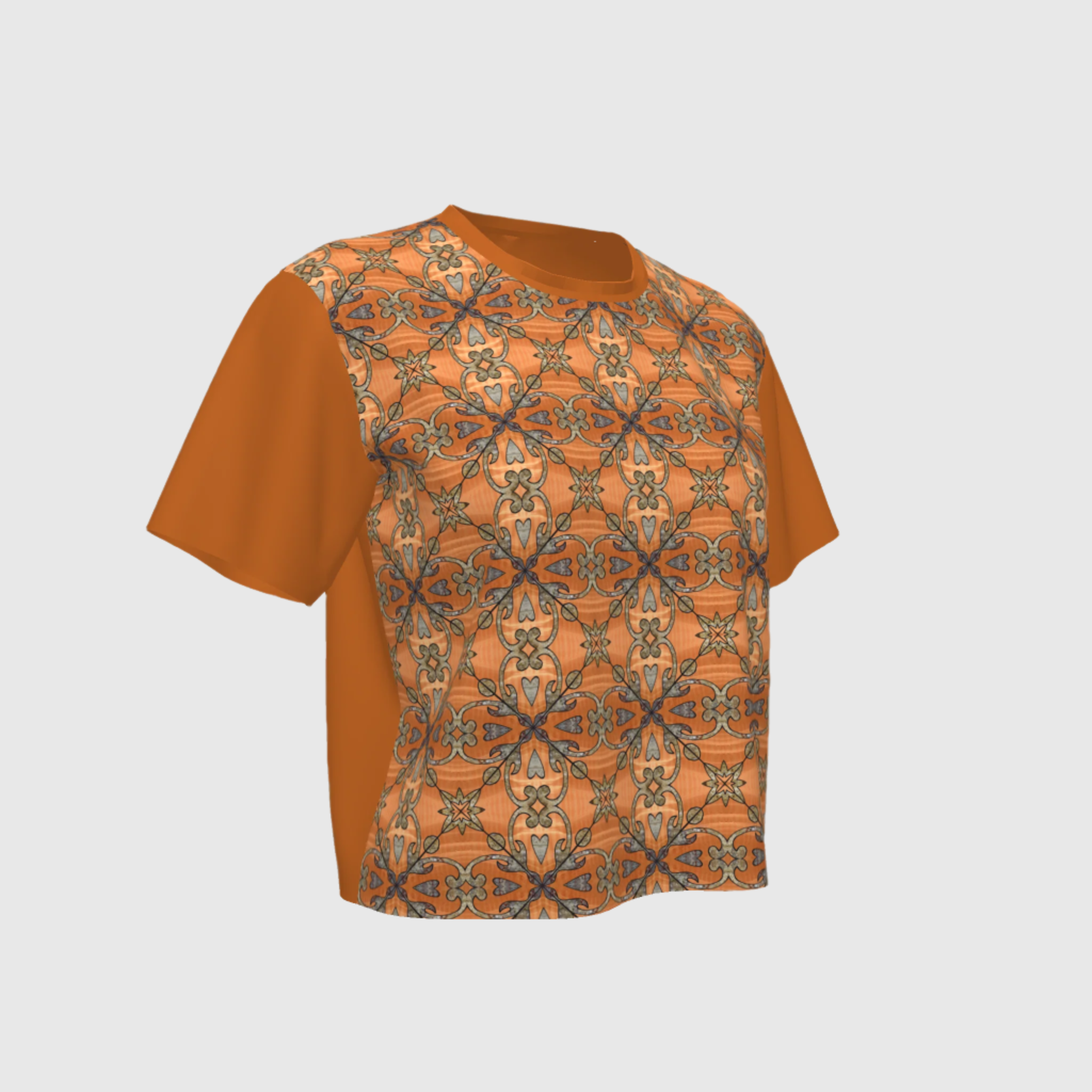 T-shirt Colonial in Colón Print and Orange